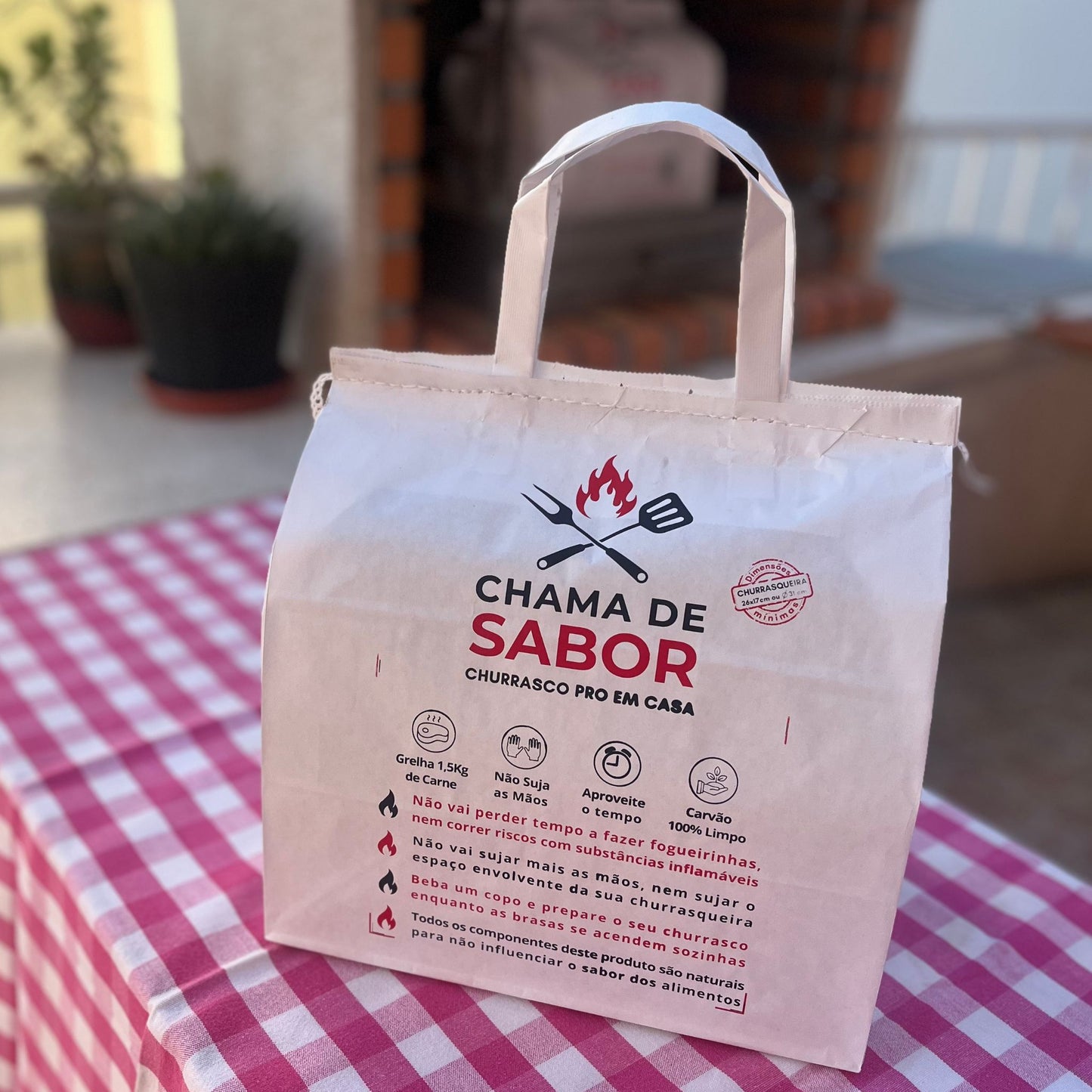 Saco Carvão Auto-acendível Chama de Sabor